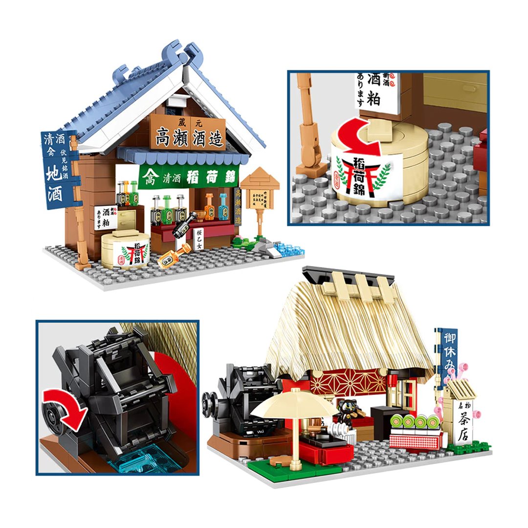 Nippombashi Dori Street Japanese Restaurants Building Sets