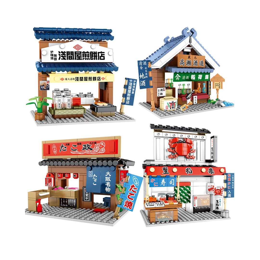 Nippombashi Dori Street Japanese Restaurants Building Sets