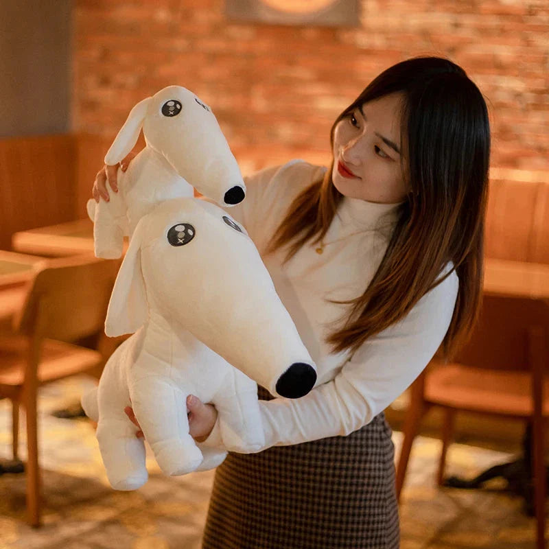 Cute Long Nose Borzoi Dog Plush