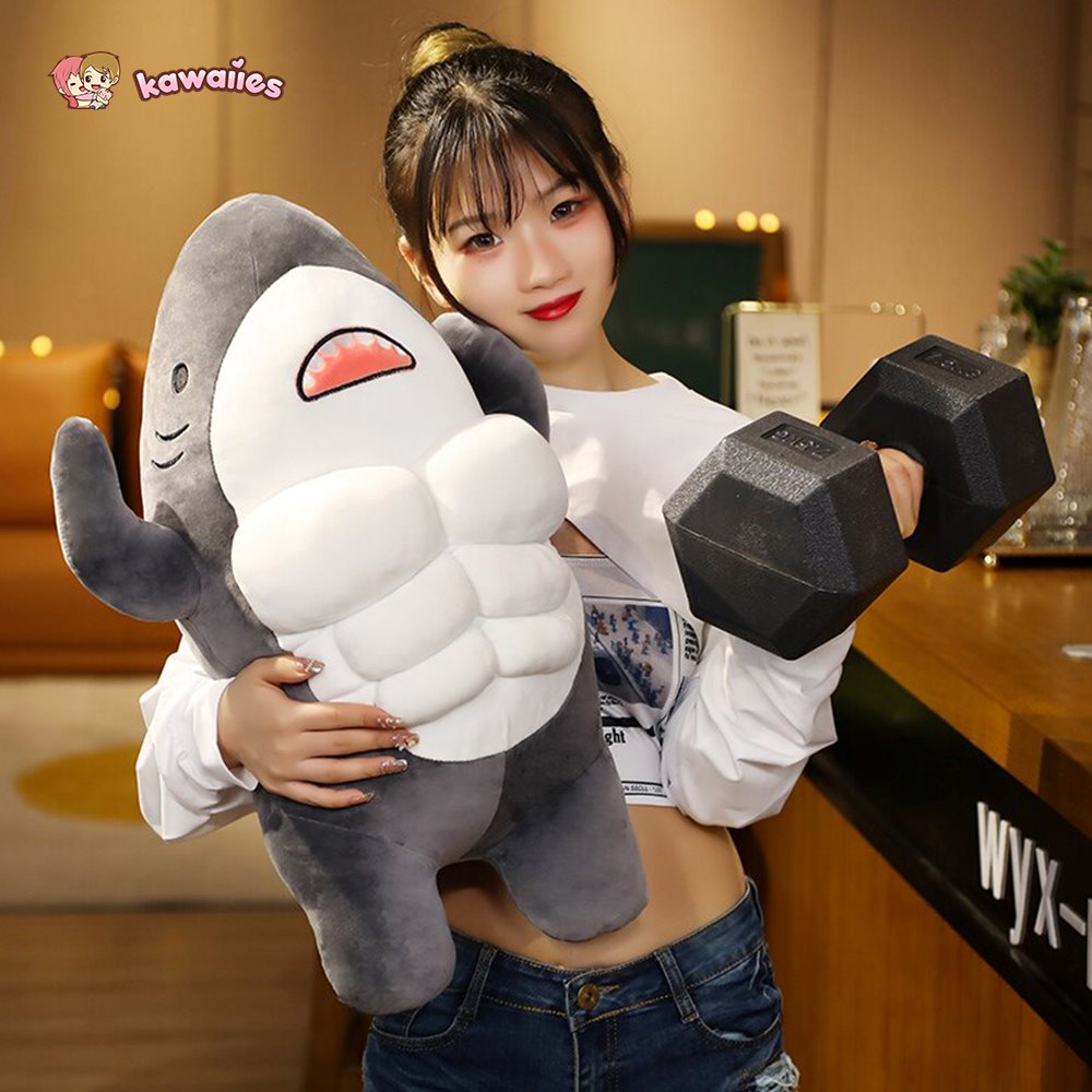 Cute Muscle Shark Plushies | NEW