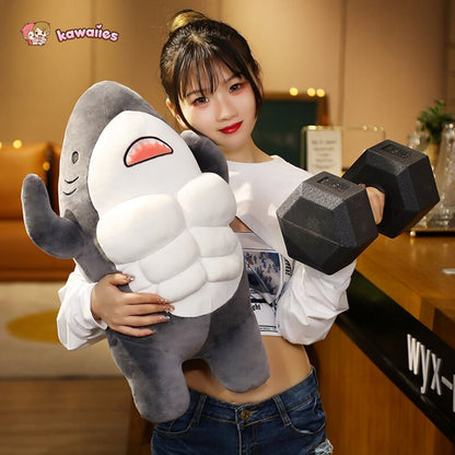Cute Muscle Shark Plushies | NEW
