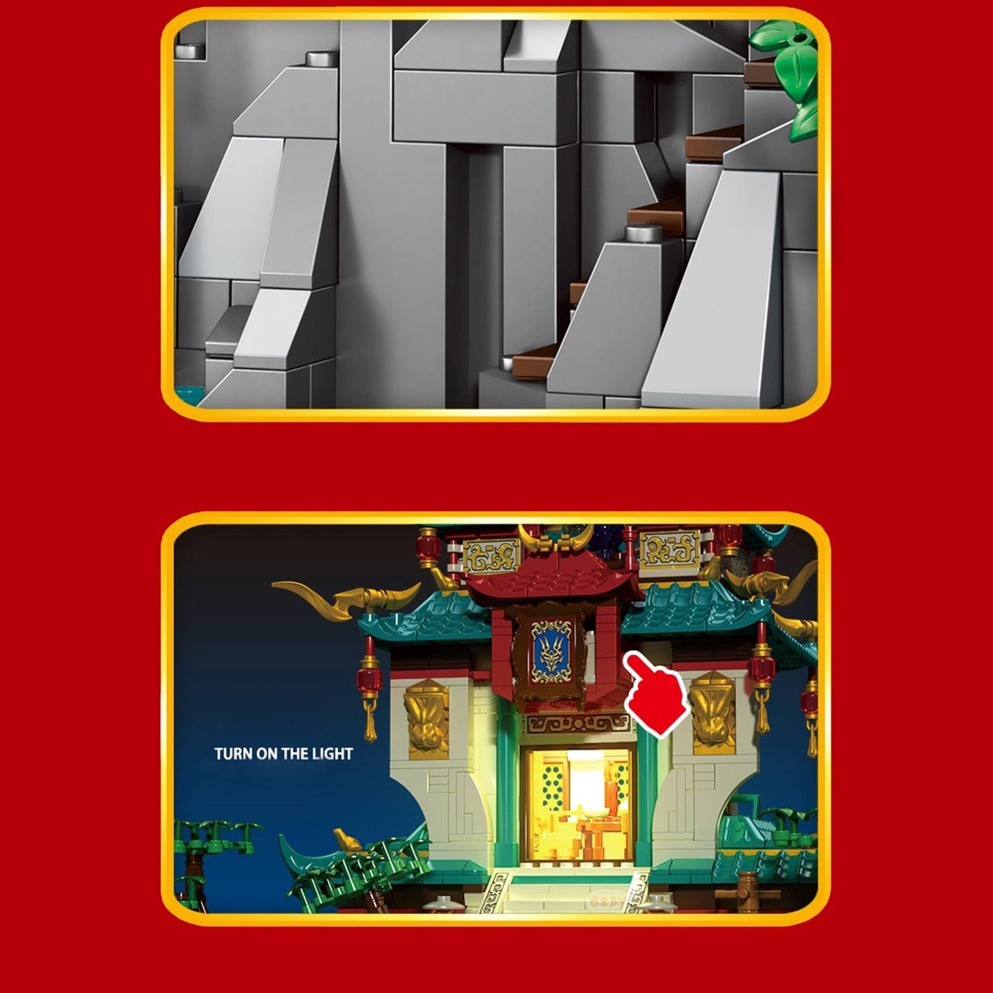 Dragon Palace Mountain LED Light Building Set