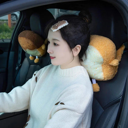 Emoji Toast Bread Friends Car Headrest Plush
