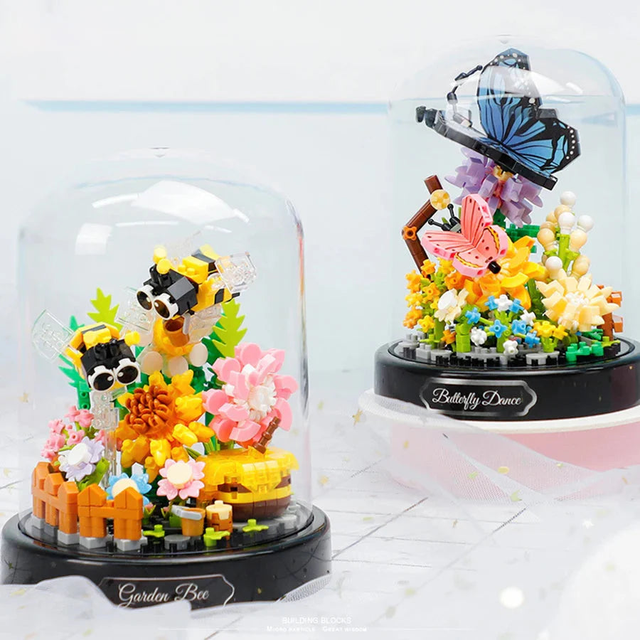 Flowers Insects Butterfly Bee Nano Building Blocks
