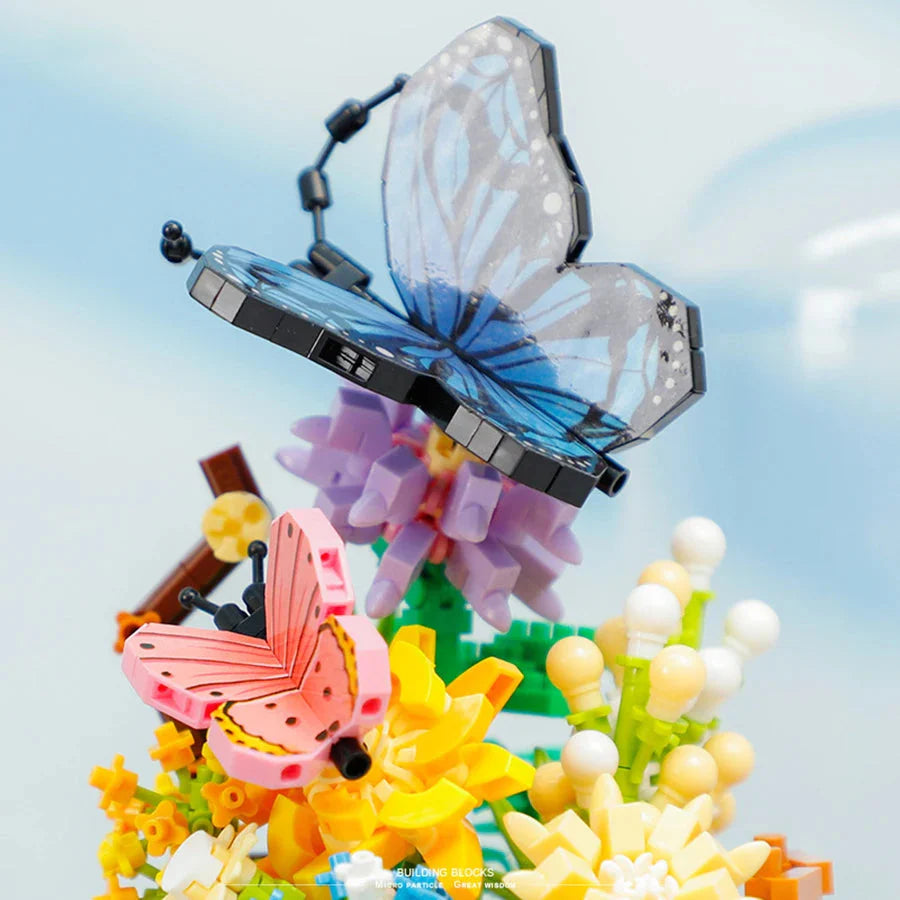 Flowers Insects Butterfly Bee Nano Building Blocks