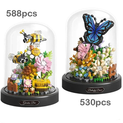 Flowers Insects Butterfly Bee Nano Building Blocks