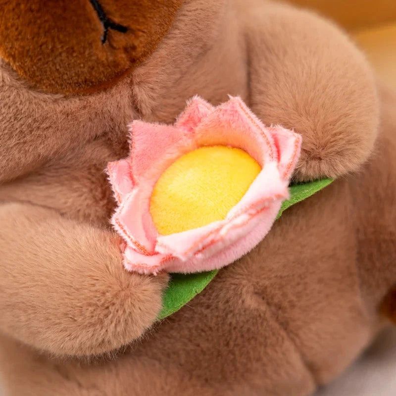 Fluffy Capybara & Monkey Plushie Pals