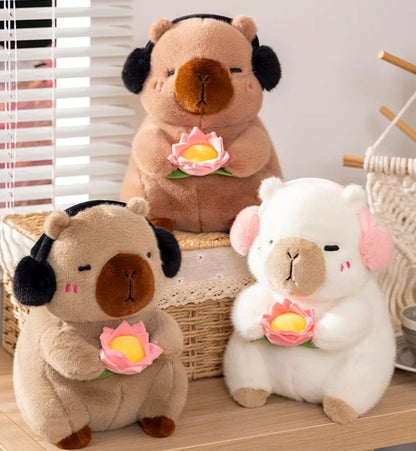 Fluffy Capybara & Monkey Plushie Pals