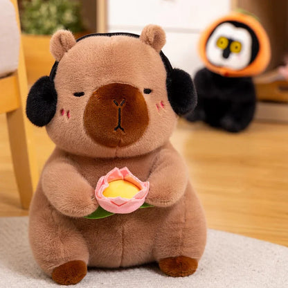 Fluffy Capybara & Monkey Plushie Pals