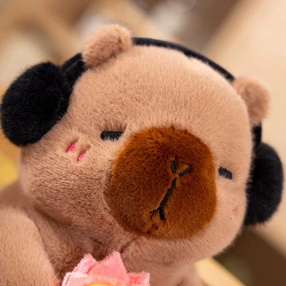 Fluffy Capybara & Monkey Plushie Pals