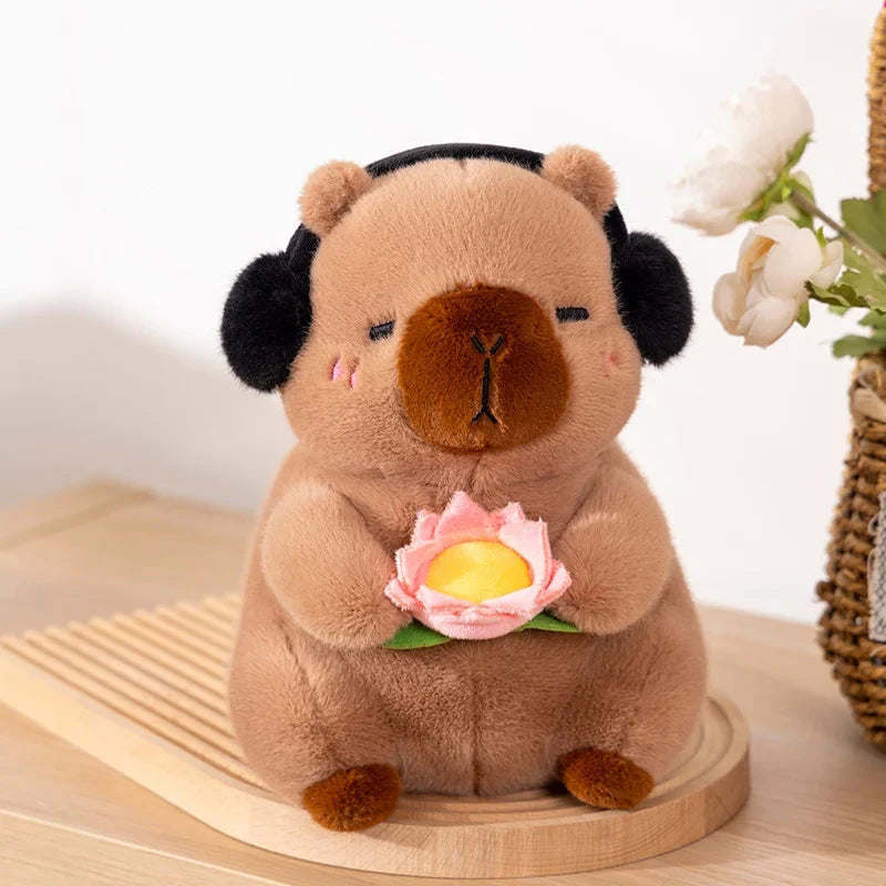 Fluffy Capybara & Monkey Plushie Pals