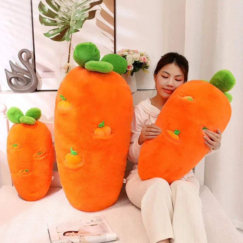 Fluffy Carrot Plushie with Mini Hanging Carrots