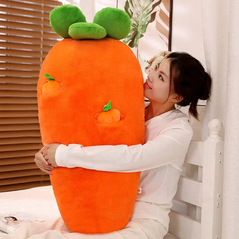 Fluffy Carrot Plushie with Mini Hanging Carrots