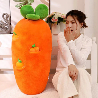Fluffy Carrot Plushie with Mini Hanging Carrots