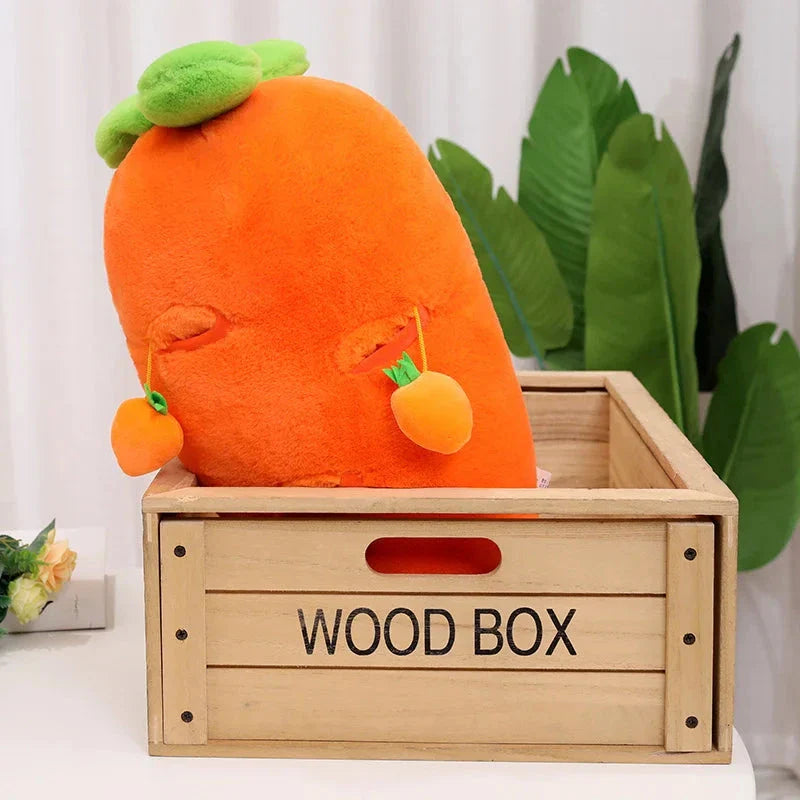 Fluffy Carrot Plushie with Mini Hanging Carrots