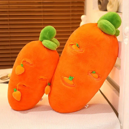 Fluffy Carrot Plushie with Mini Hanging Carrots