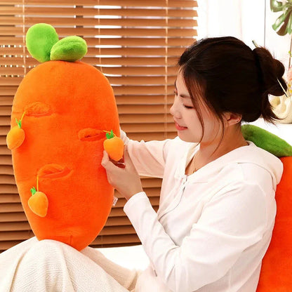 Fluffy Carrot Plushie with Mini Hanging Carrots
