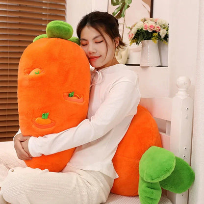 Fluffy Carrot Plushie with Mini Hanging Carrots