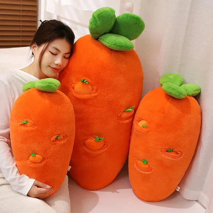 Fluffy Carrot Plushie with Mini Hanging Carrots