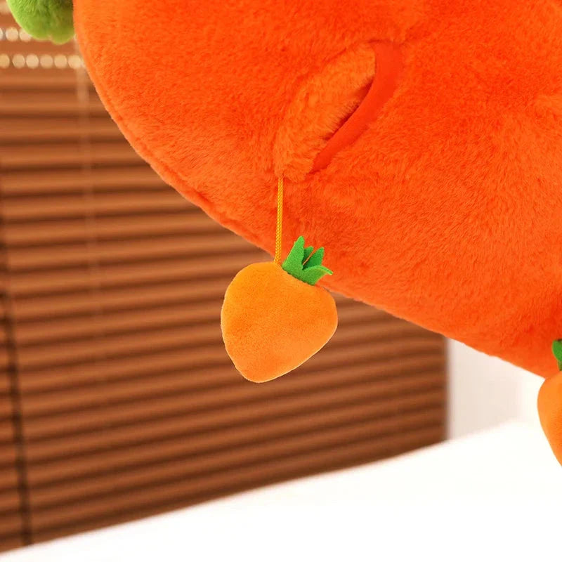 Fluffy Carrot Plushie with Mini Hanging Carrots