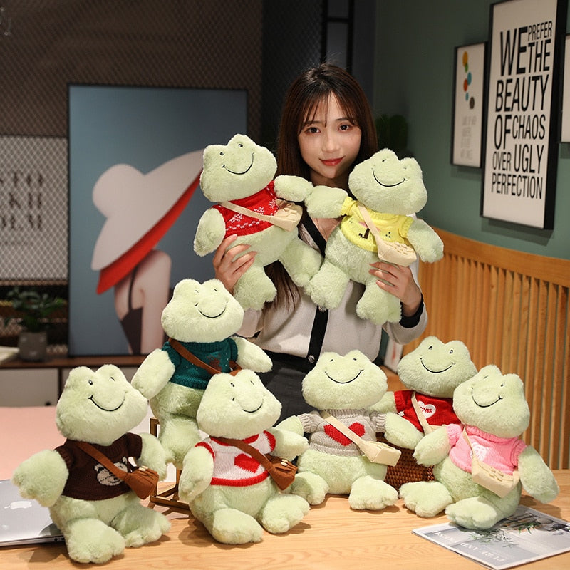 Fluffy Cheerful Frog Plushie Collection