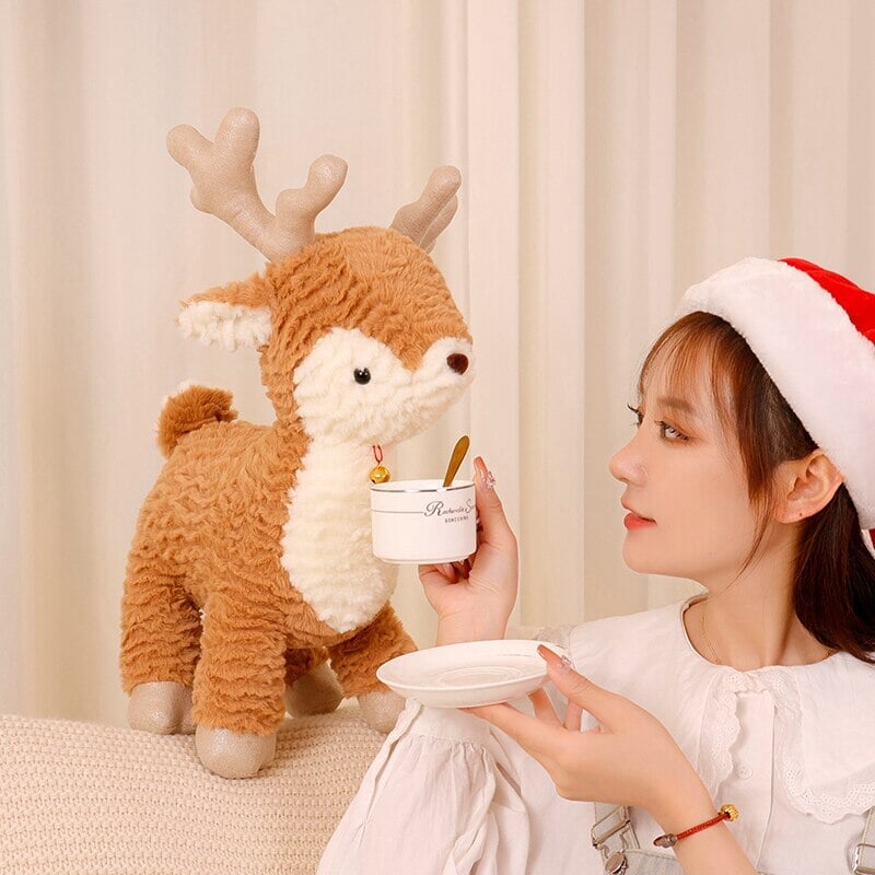 Fluffy Christmas Tree Reindeer Plushie