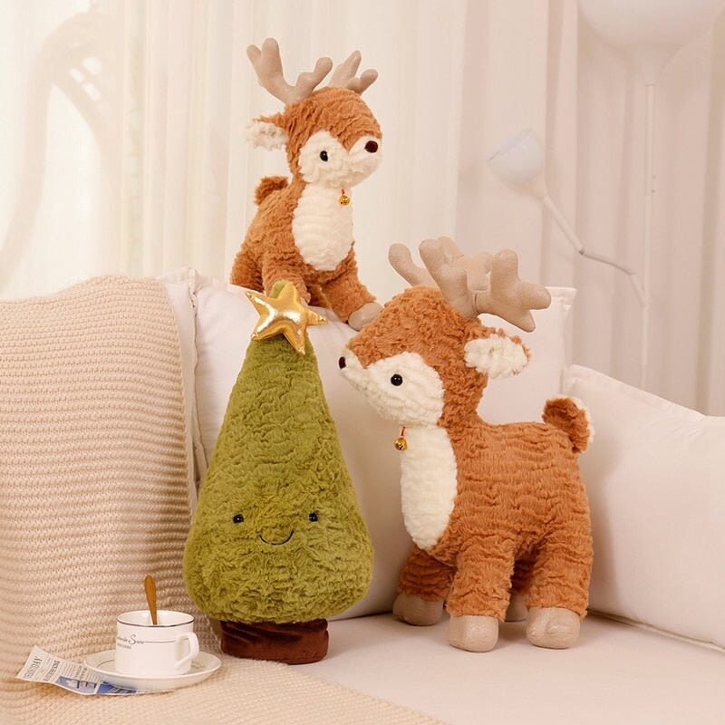 Fluffy Christmas Tree Reindeer Plushie
