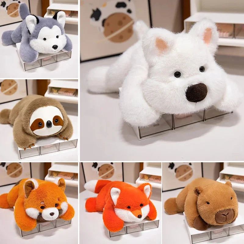 Fluffy Laying Animal Family Plushies