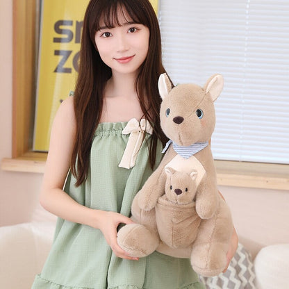 Fluffy Mother & Baby Kangaroo Plushie