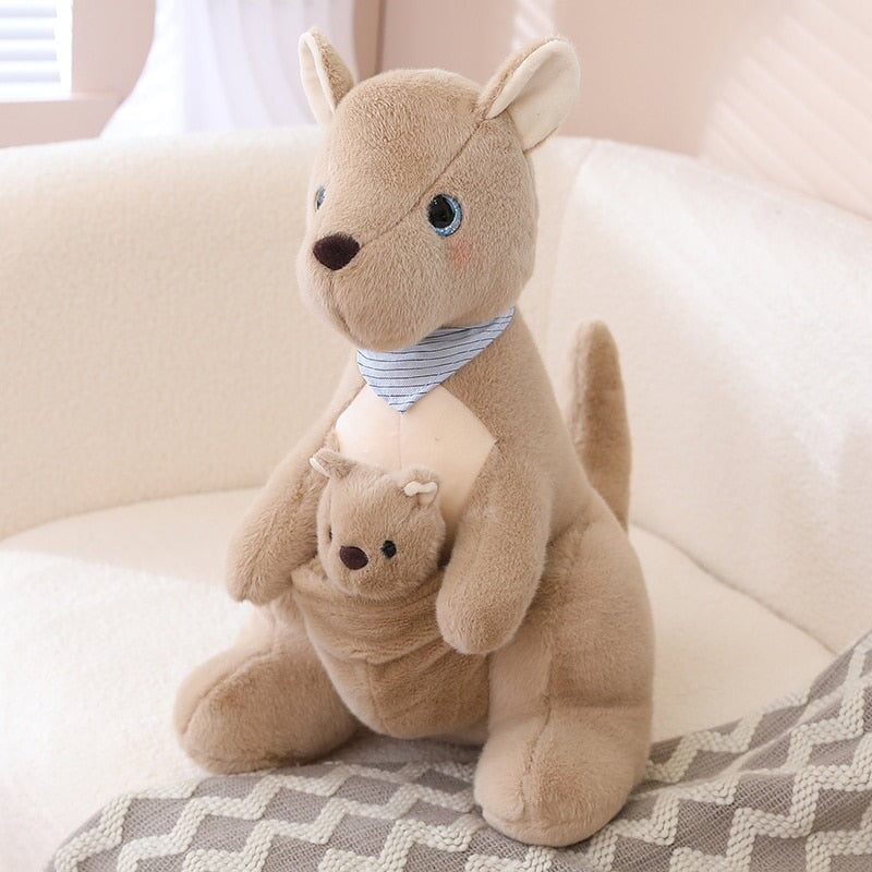 Fluffy Mother & Baby Kangaroo Plushie