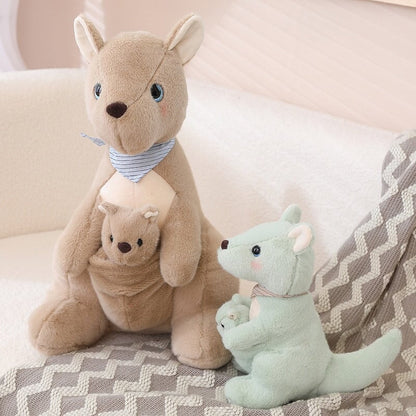 Fluffy Mother & Baby Kangaroo Plushie