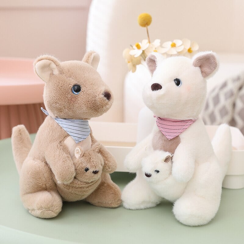 Fluffy Mother & Baby Kangaroo Plushie