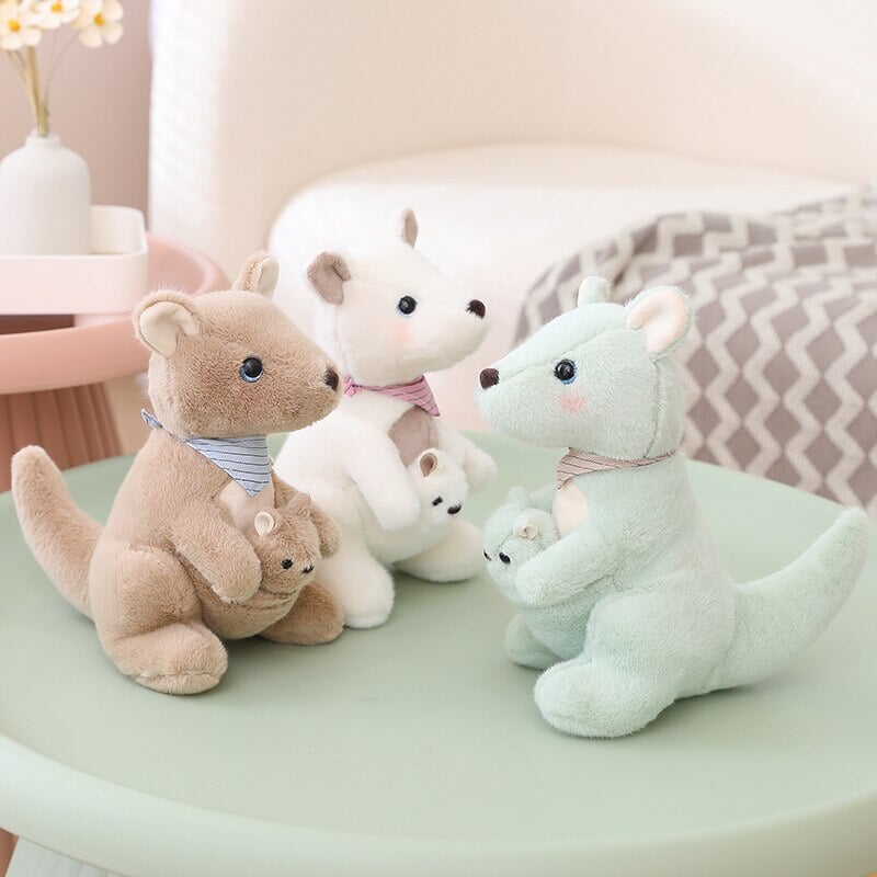 Fluffy Mother & Baby Kangaroo Plushie