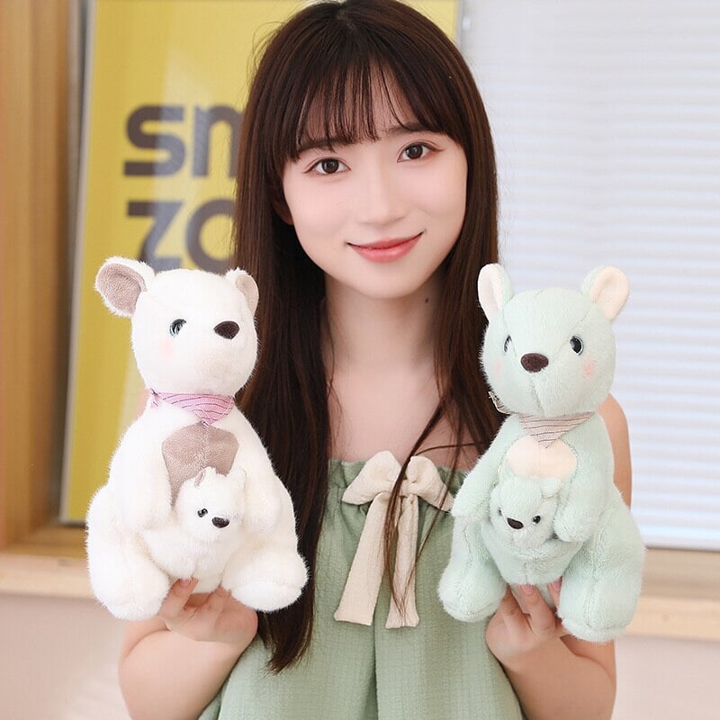 Fluffy Mother & Baby Kangaroo Plushie