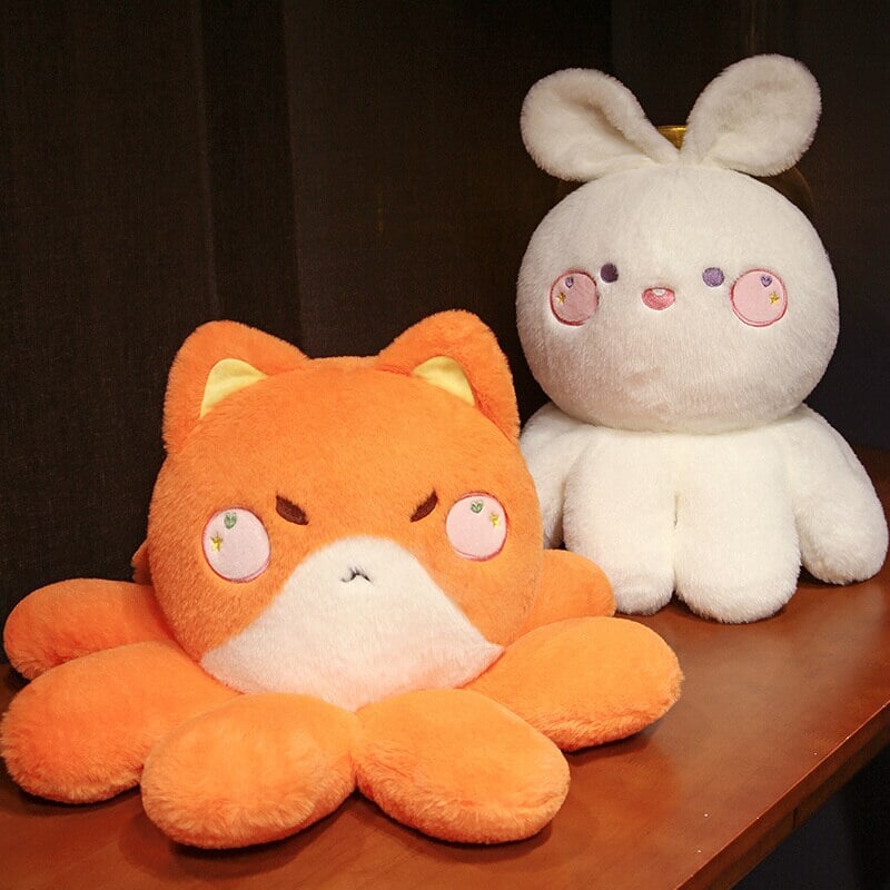 Fluffy Octo-Animal Fox Cat Bunny Bear Plushies