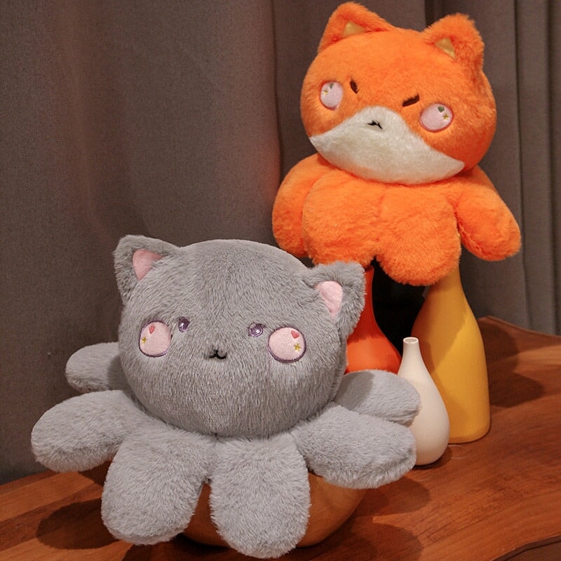 Fluffy Octo-Animal Fox Cat Bunny Bear Plushies