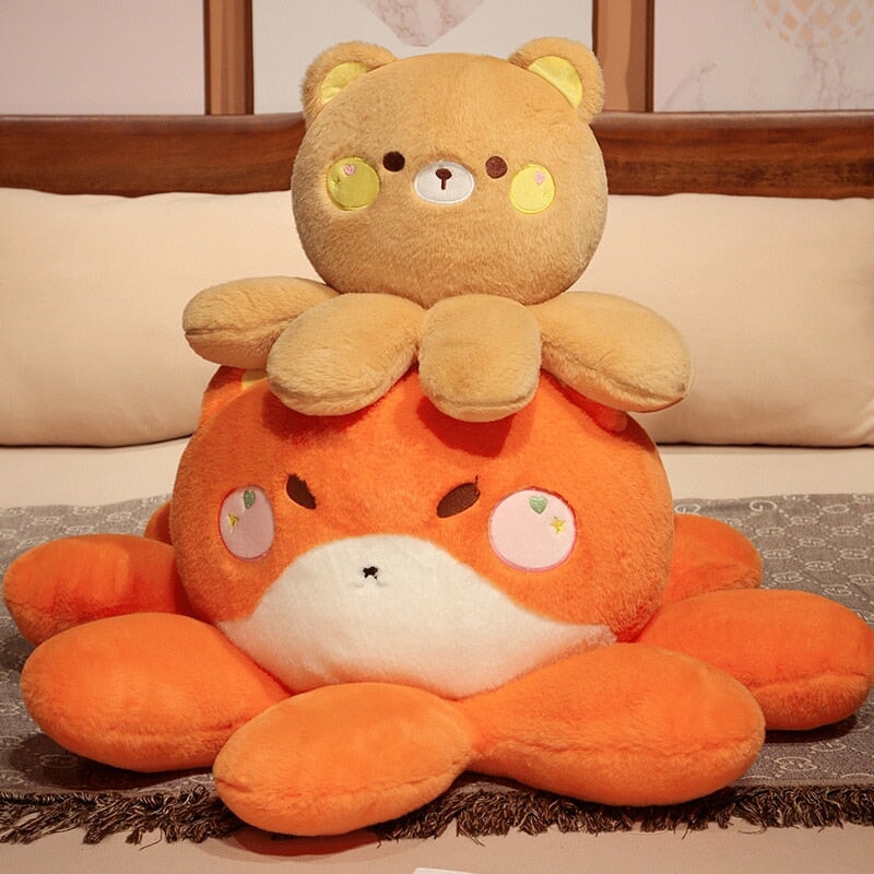 Fluffy Octo-Animal Fox Cat Bunny Bear Plushies