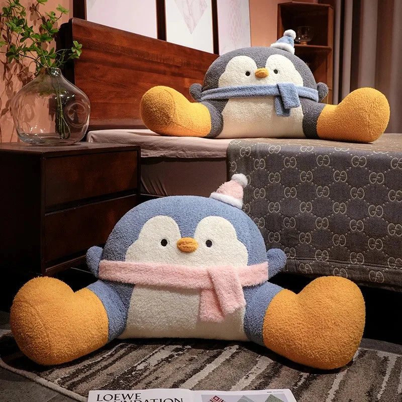 Fluffy Penguin Backrest Cushion Pillow Seat