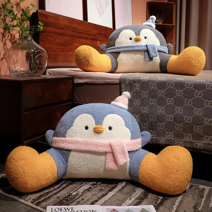 Fluffy Penguin Backrest Cushion Pillow Seat