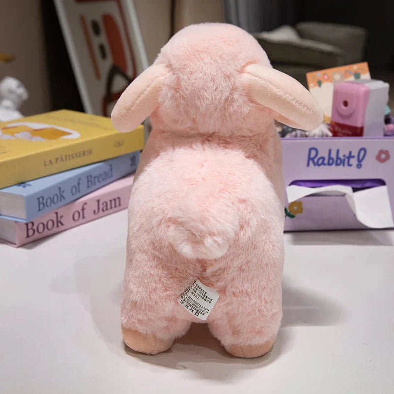 Fluffy Pink White Sheep Ram Plushies