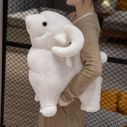 Fluffy Pink White Sheep Ram Plushies