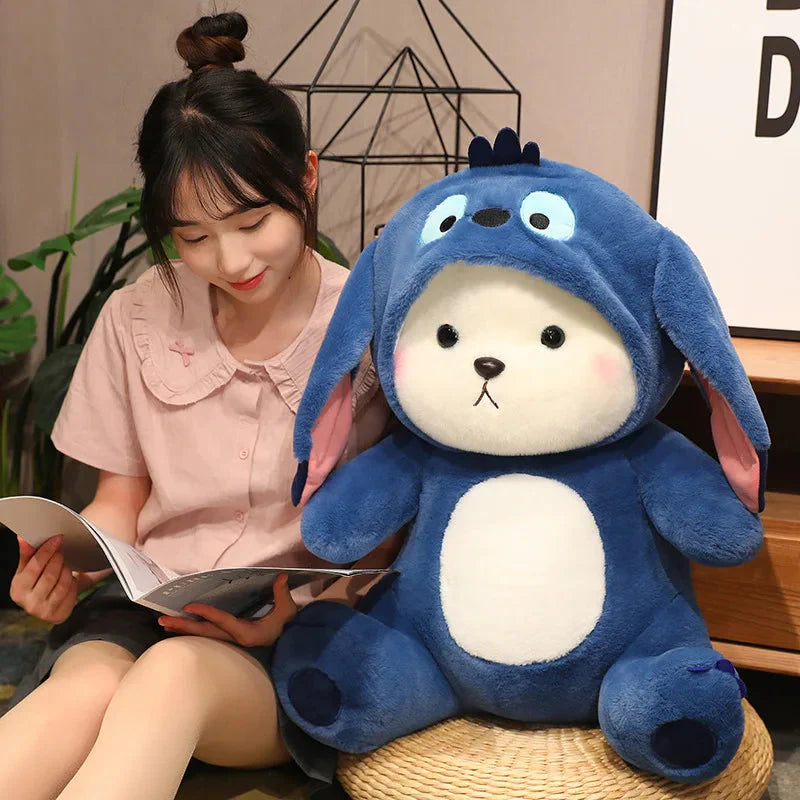 Fluffy White Bear Donkey Outfit Plushie