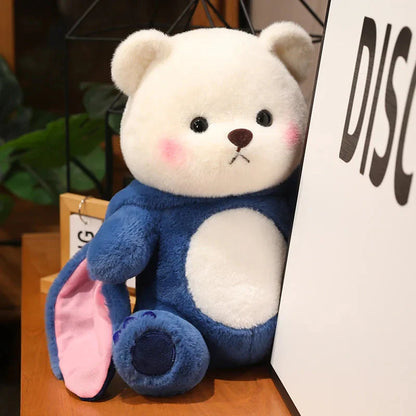 Fluffy White Bear Donkey Outfit Plushie