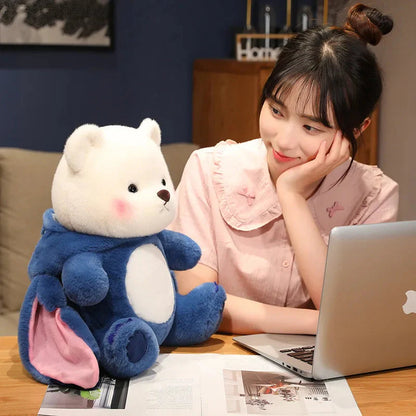 Fluffy White Bear Donkey Outfit Plushie