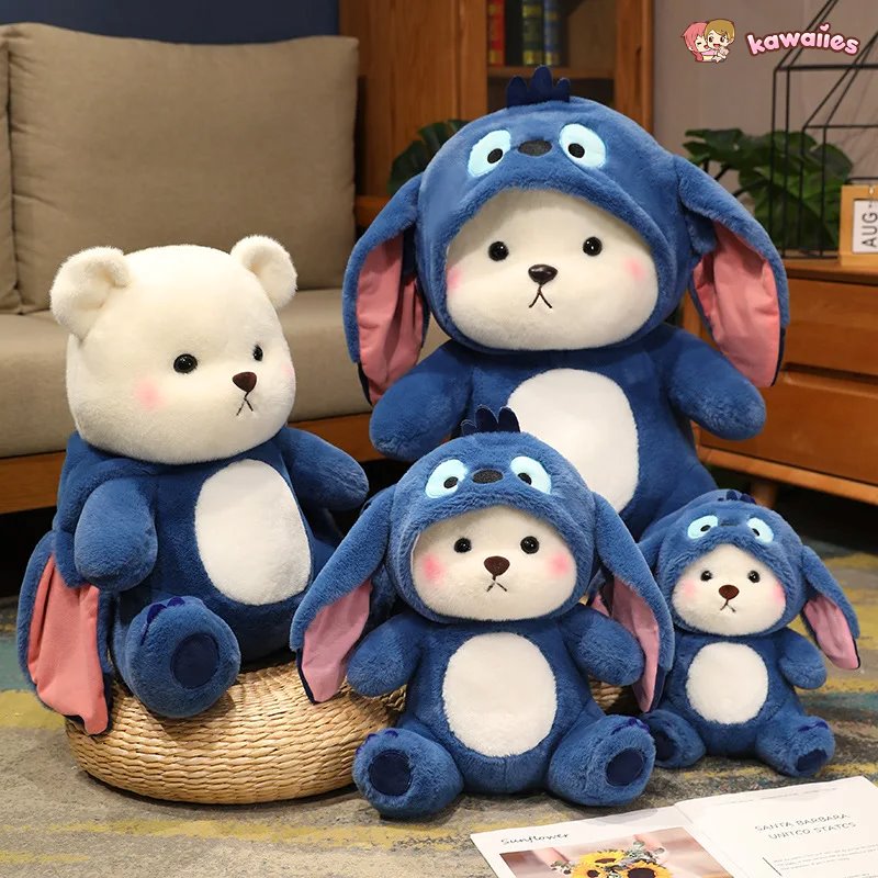 Fluffy White Bear Donkey Outfit Plushie