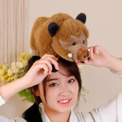 Fluffy Wild Boar Plushie Soft Toy