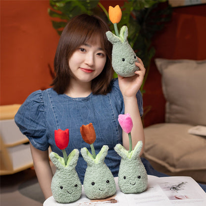 Friendly Cuddly Tulip 22cm Flower Pot Plushie Collection