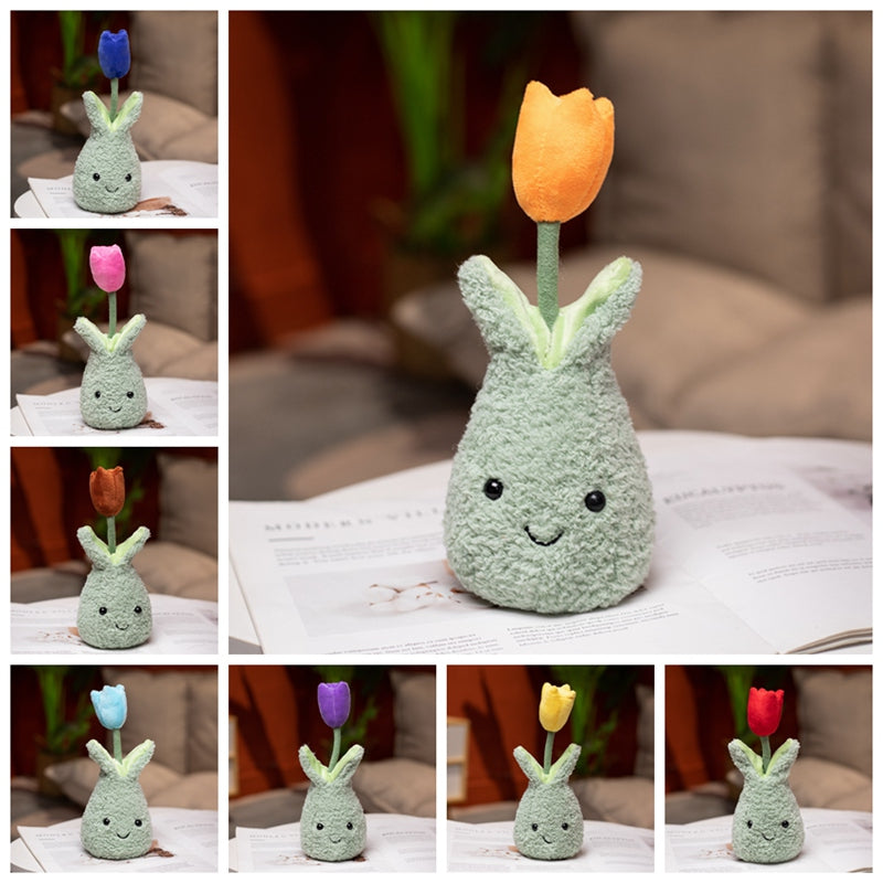 Friendly Cuddly Tulip 22cm Flower Pot Plushie Collection