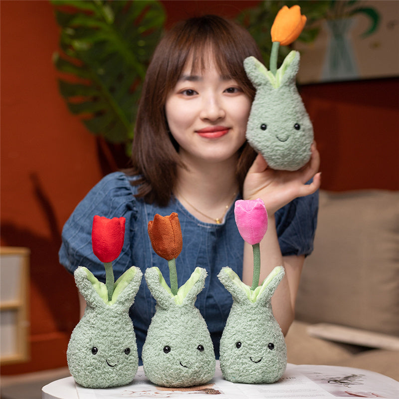 Friendly Cuddly Tulip 22cm Flower Pot Plushie Collection