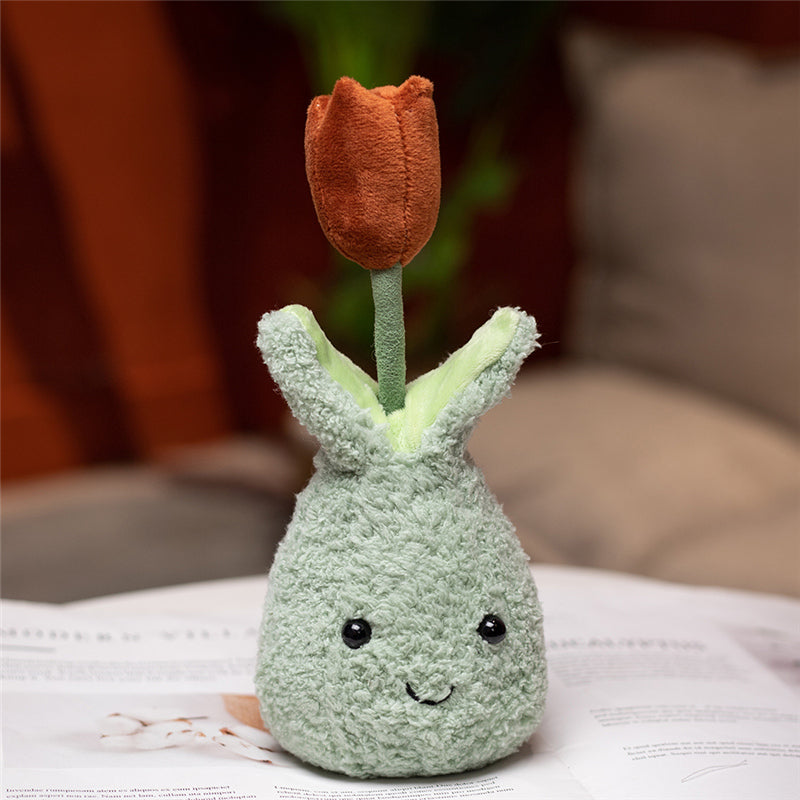 Friendly Cuddly Tulip 22cm Flower Pot Plushie Collection